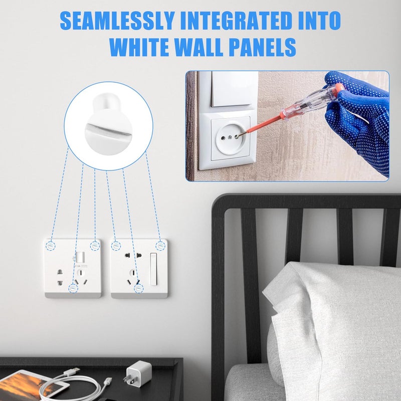 Quadafy 130 Pack White Outlet Screws 6-32 Thread, Wall Plate Screws for Electrical Cover Panel and Switch Plate, Includes Long Outlet Screws in 6 Sizes (3/8", 9/16", 3/4", 1", 1/2", 1-1/4") (White) - Image 4